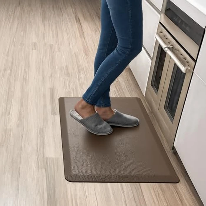 More Décor Anti Fatigue Kitchen Floor Mat, Standing Desk Mat, Non Slip, Waterproof - Rug Size 17.3" x 28" 0.47" Thickness - Brown by More Decor - Image 1
