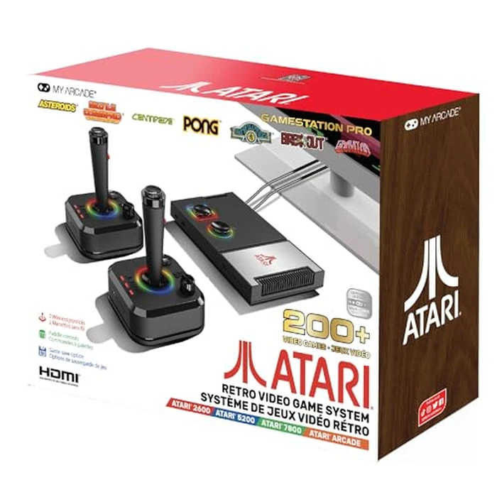 My Arcade Atari Game Station Pro: Video Game Console with 200+ Games, Wireless Joysticks, RGB LED Lights, Atari 2600/5200/7800 by MY ARCADE - Used - Acceptable condition - CA$73.33