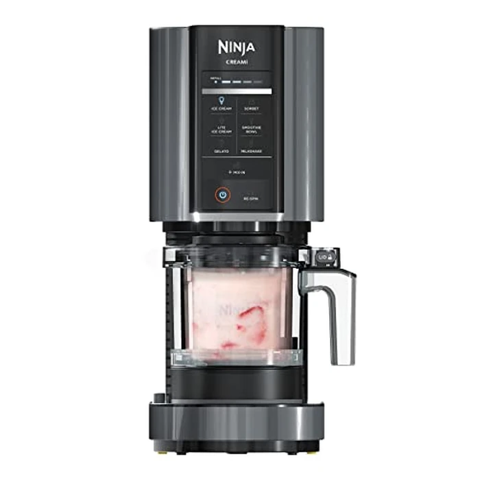 SharkNinja NC299AMZ CREAMi Ice Cream Maker, for Gelato, Mix-ins, Milkshakes, Sorbet, Smoothie Bowls & More, 7 One-Touch Programs, with (1) Pint Container Lid, Perfect Kids, Matte Black, 60 oz by Ninja - Used - Like New condition - CA$189.99