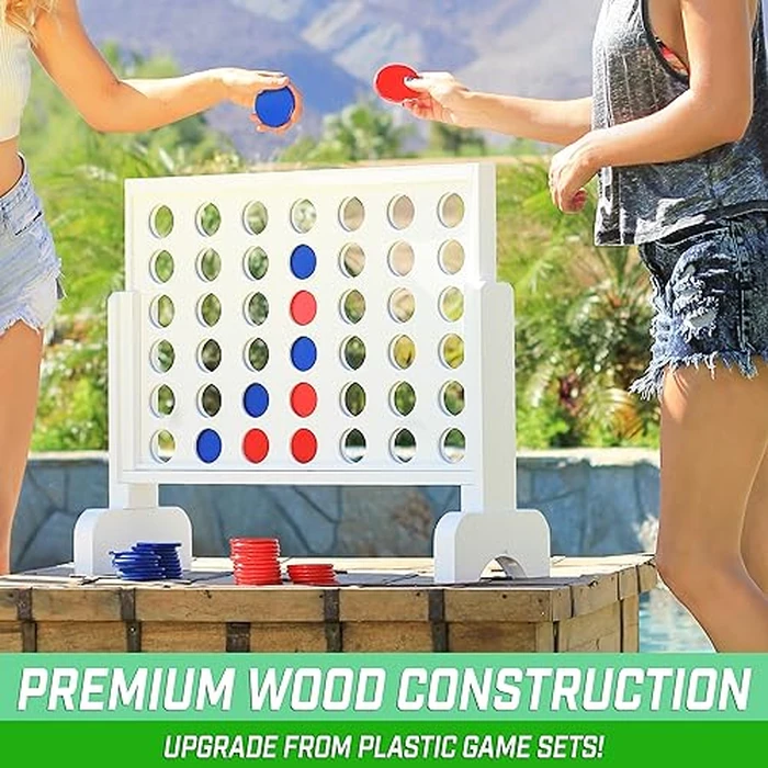GoSports 2 foot Width Giant 4 in a Row Game with Carrying Case, Made from Wood by GoSports - Image 3