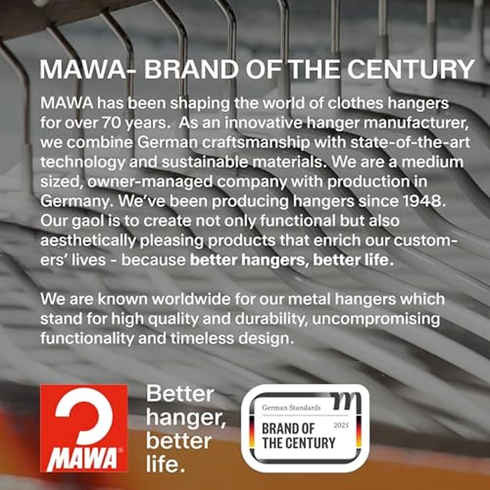 Mawa by Reston Lloyd Euro Series Non-Slip Space Saving Steel Clothes Hanger for Shirts, Dresses, Sweaters, Style 40/P, Gold, Set of 130 by MAWA - Image 4