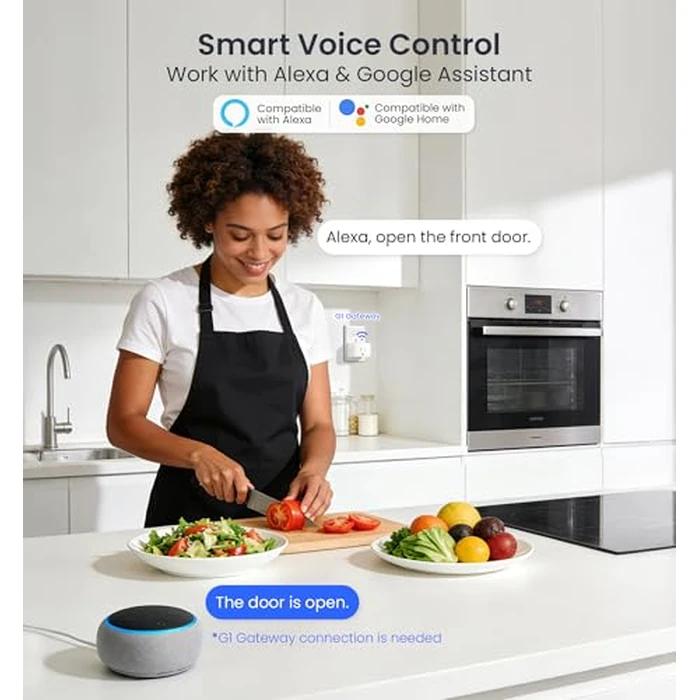 Veise VE017 Fingerprint Smart Door Lock, App Control, 8-in-1 Keyless Entry, Auto Lock, Emergency Power Port, Electronic Touchscreen Keypad, Biometric Smart Locks for Front Door, Matte Black by Veise - Image 7