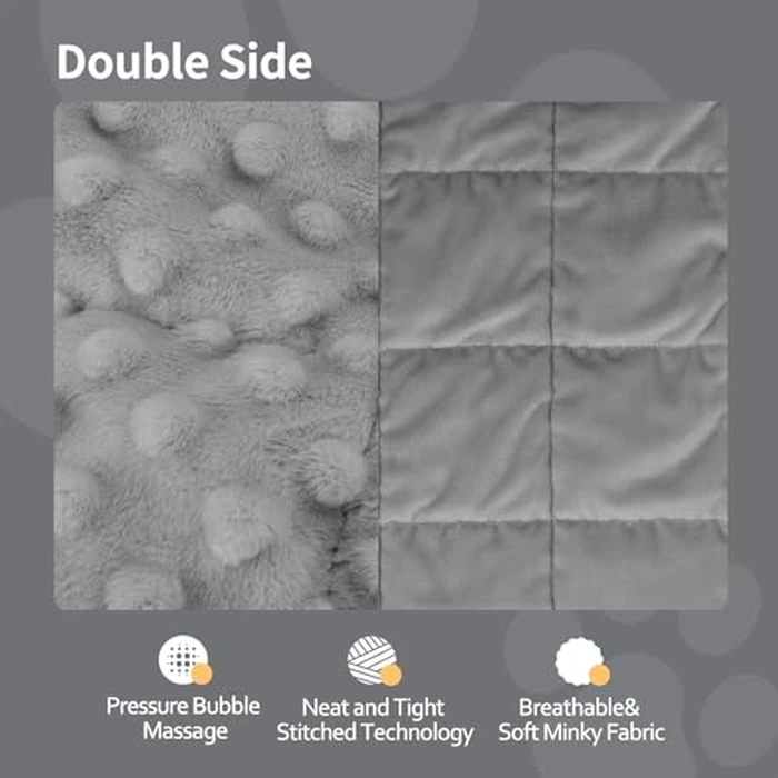 LaSyL Weighted Blanket for Pets | Thunder Blanket for Dogs Anxiety | Premium Soft Minky | Relaxation & Calming & Anti Anxiety | Used in Car, Bed, Couch | Dark Grey, Washable Medium (32"x40") by LaSyL - Image 4