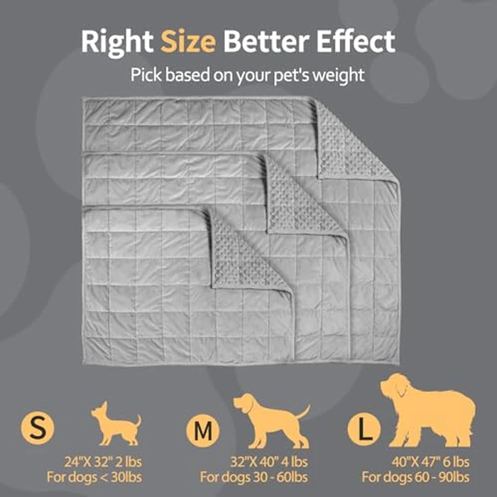LaSyL Weighted Blanket for Pets | Thunder Blanket for Dogs Anxiety | Premium Soft Minky | Relaxation & Calming & Anti Anxiety | Used in Car, Bed, Couch | Dark Grey, Washable Medium (32"x40") by LaSyL - Image 6