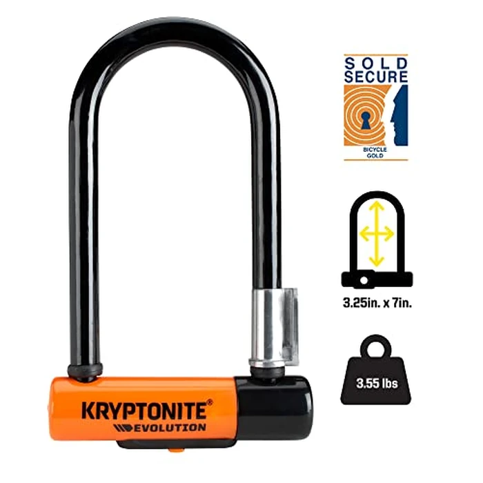 Kryptonite New-U Evolution Mini-7 Heavy Duty Bicycle U Lock with 4’ KryptoFlex Double Loop Bike Cable by Kryptonite - Image 3