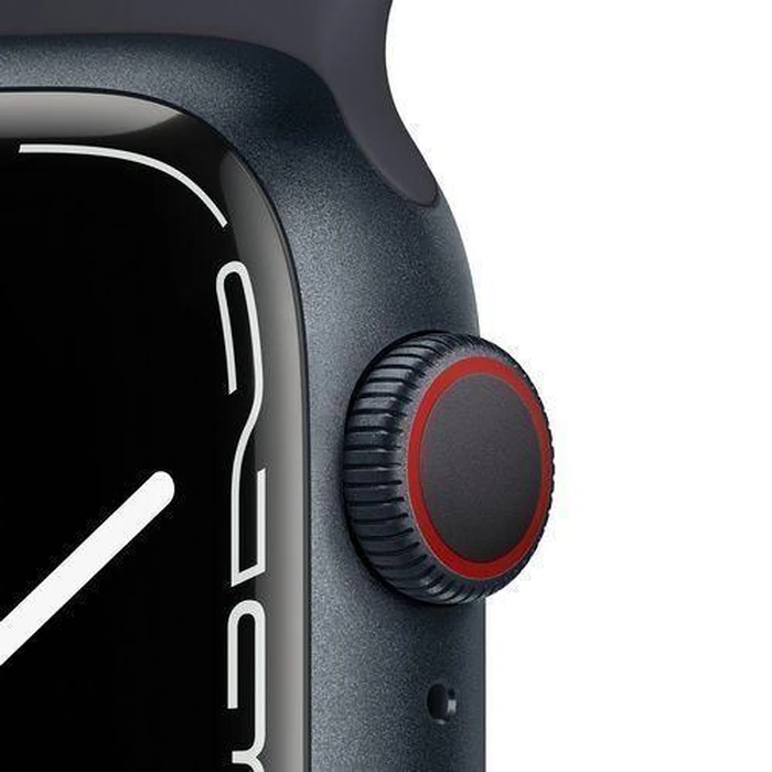 Apple Watch Series 7 (Cellular + GPS) - 32GB - 45mm - Midnight Aluminum Case with Midnight Rubber Sport Band by Apple - Image 3