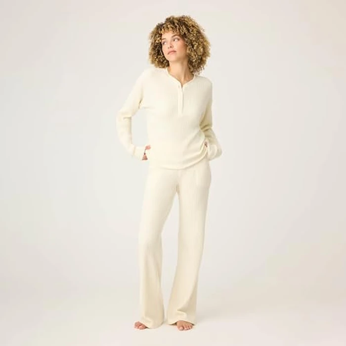 P.J. Salvage Women's Morning Waffles Long Sleeve Top, Natural, Large by PJ Salvage - Image 3
