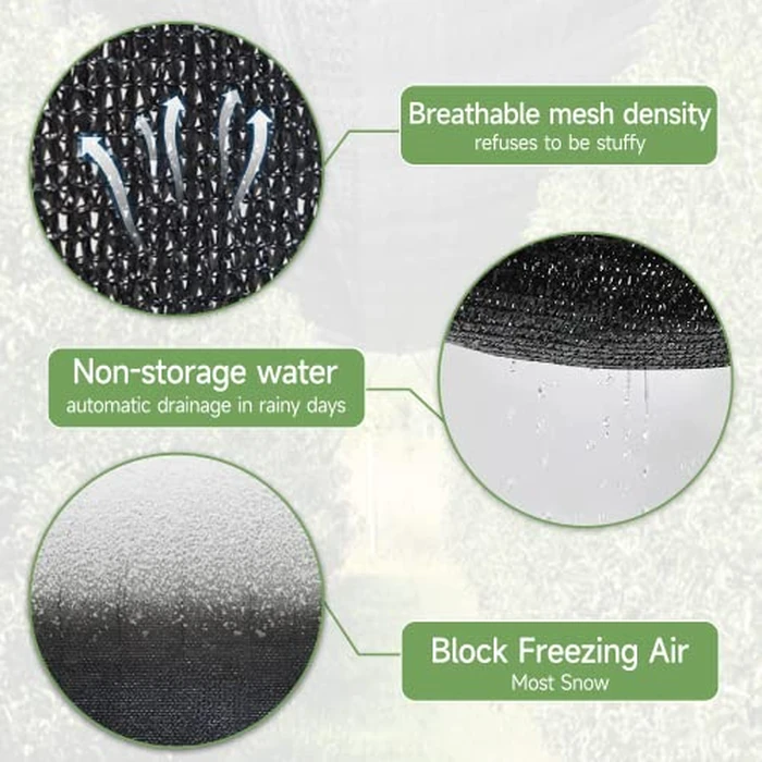 FOTMISHU 75%-80% Shade Cloth 6.5ftx13ft Heavy Duty Anti-Aging Sun Mesh UV Resistant Net, Sunblock Garden Shade Mesh Tarp for Plant Cover, Barn or Kennel, Flowers, Plants, Used for 3 Years or Even Long by FOTMISHU - Image 4