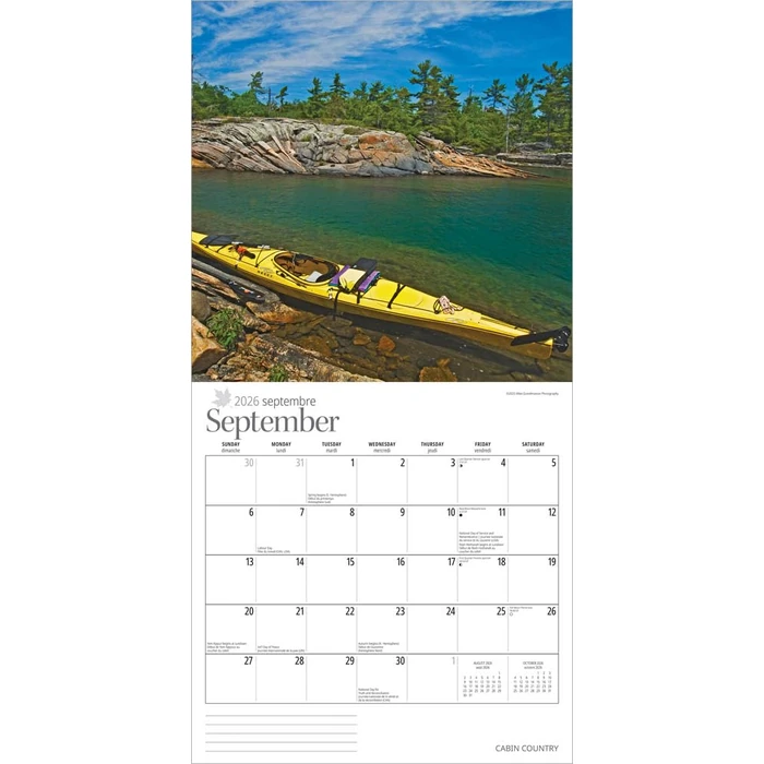 Cabin Country | 2026 12 x 24 Inch (Hanging) Monthly Square Wall Calendar | Wyman Publishing | Outdoor Log Nature Rural by BrownTrout Publishers Ltd. - Image 4
