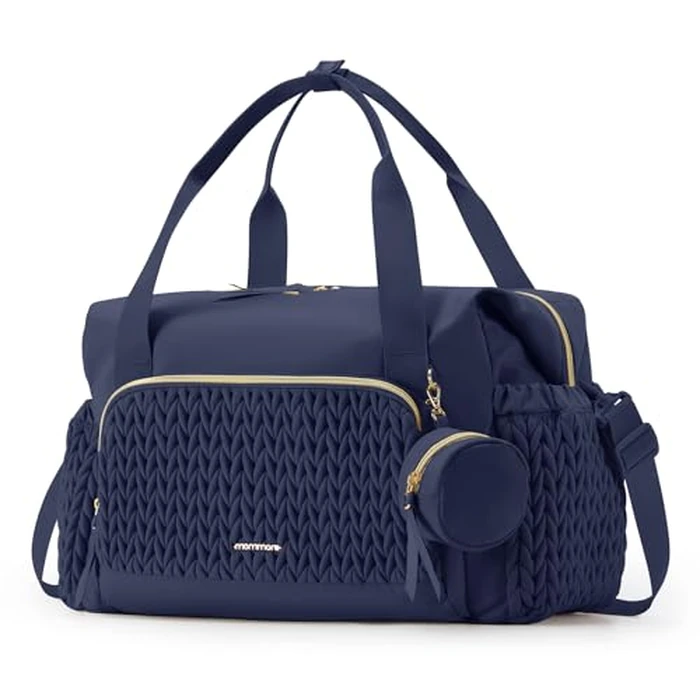 mommore Diaper Bag Tote, Large Capacity Travel Diaper bags, Hospital Bag for Labor Delivery, Baby Bag with Pacifier Case (Navy Blue) by mommore - Used - Acceptable condition