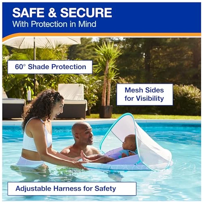 SwimWays Infant Spring Float, Baby Pool Float with Canopy, Swimming Pool Accessories for Kids 3-9 Months, Mermaid by SwimWays - Image 4