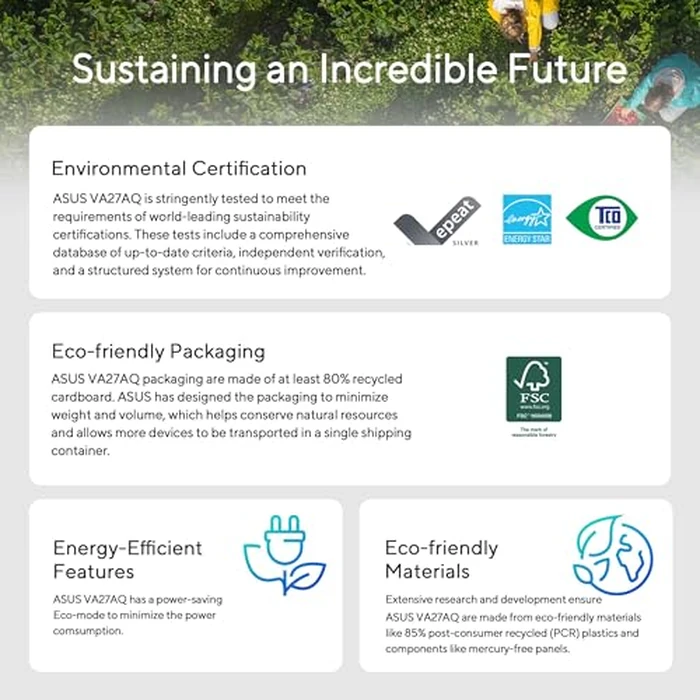 ASUS 27” 1440P Eye Care Monitor (VA27AQ) - IPS, QHD (2560 x 1440), 99% sRGB, Frameless, HDMI, DisplayPort, VGA, 1ms, Speakers,Low Blue Light, Flicker Free, VESA Wall Mountable, 3 yr Warranty by ASUS - Image 8