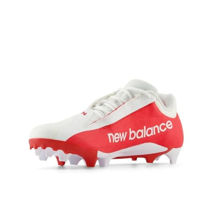 New Balance Unisex-Adult BurnX4 Lacrosse Shoe, White/Red, Men 4.5 N/Women 6 M by New Balance - Used - Like New condition