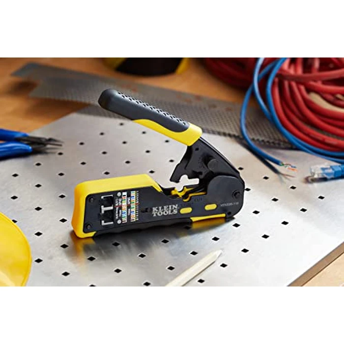 Klein Tools VDV226-110 Ratcheting Modular Data Cable Crimper / Wire Stripper / Wire Cutter for RJ11/RJ12 Standard, RJ45 Pass-Thru Connectors by KLEIN TOOLS - Image 2