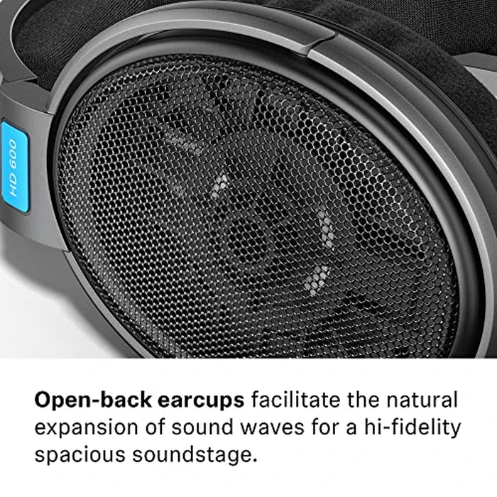 Sennheiser HD 600 - Audiophile Open-Back Dynamic Wired Headphones Over Ear with Natural Soundstage and Premium Comfort for Music Lovers, Open Metal Earpiece Covers, Black by Sennheiser - Image 2