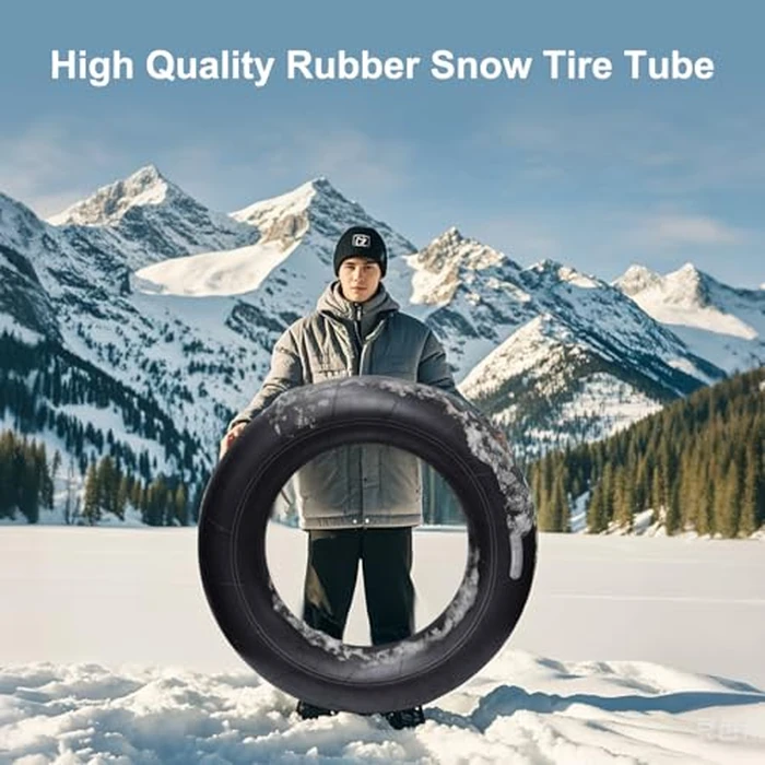 Snow Tube, 95CM Heavy-Duty Winter Snow Sled with Premium Canvas Cover, Winter Outdoor Sports Equipment with Towable Pull Ring and Handles for Boys Girls Above 13 Family Activities by FZENeast - Image 4