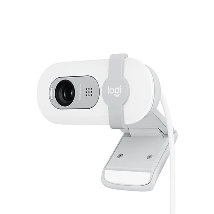 Logitech Brio 100 Full HD 1080p Webcam for Meetings, Streaming, Desktop, Laptop, PC - Built-in Mic, Shutter, Works with Zoom, Microsoft Teams, Nintendo Switch 2’s New GameChat Mode-Off -White by Logitech - Used - Acceptable condition - CA$34.01
