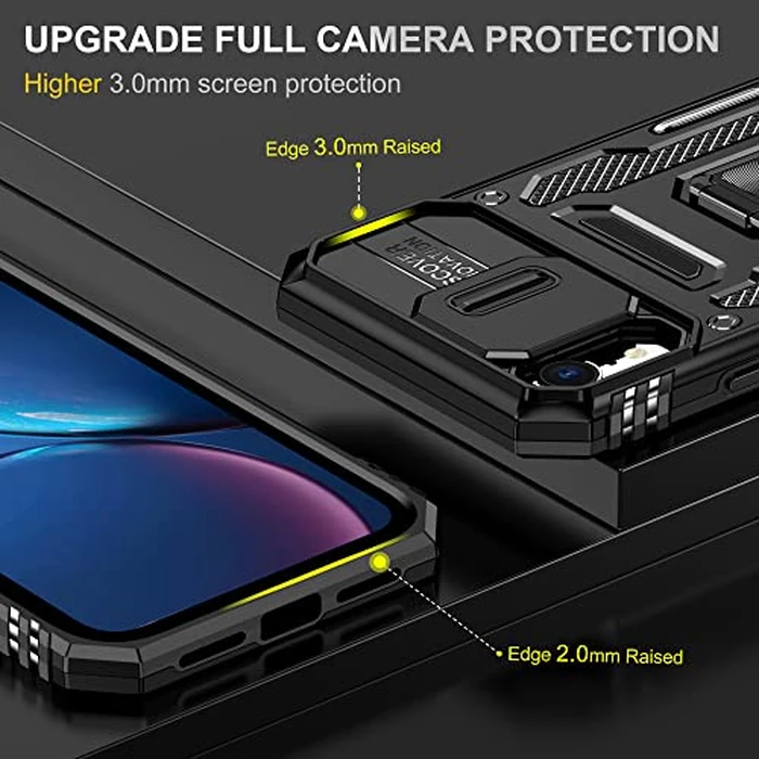 Asuwish Phone Case for iPhone Xs X 10 10s with Tempered Glass Screen Protector and Slide Camera Cover Ring Holder Kickstand Cell Slim iPhoneX iPhoneXs iPhone10 i PhoneX SX 10x 10xs X’s Women Men Black by Asuwish - Image 6