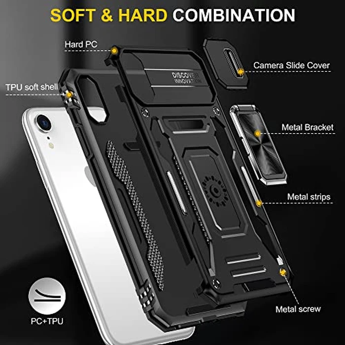 Asuwish Phone Case for iPhone Xs X 10 10s with Tempered Glass Screen Protector and Slide Camera Cover Ring Holder Kickstand Cell Slim iPhoneX iPhoneXs iPhone10 i PhoneX SX 10x 10xs X’s Women Men Black by Asuwish - Image 8