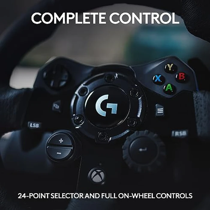 Logitech G923 Racing Wheel and Pedals for Xbox X|S, Xbox One and PC Featuring TRUEFORCE up to 1000 Hz Force Feedback, Responsive Pedal, Dual Clutch Launch Control, and Genuine Leather Wheel Cover by Logitech G - Image 6
