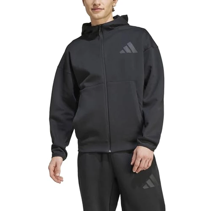adidas Men's Z.N.E. Full-Zip Hoodie, Black, Large by adidas - Image 3