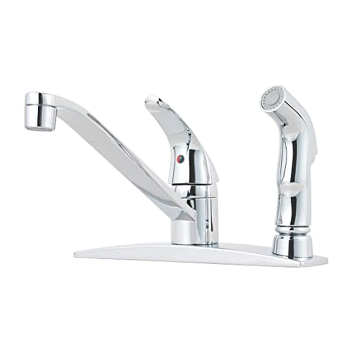 Pfister Pfirst Series Single Handle Kitchen Sink Faucet with Side Sprayer - Polished Chrome Metal Construction Water Faucet for Kitchen Sinks by Pfister - Image 1