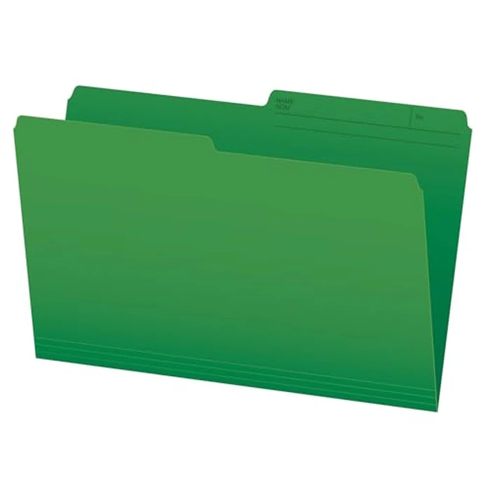 Pendaflex File Folders - Green Colour File Organizers, 1/2 Cut Tab, Legal Size, Durable Paper Stock, 100/Box, Ideal for Office, Home, and School Organization by Pendaflex - Used - Like New condition - CA$24.15