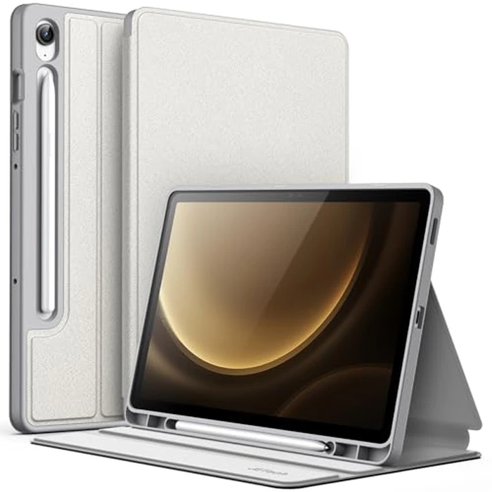 JETech Case for Samsung Galaxy Tab S10 Lite / S10 FE / S9 FE 10.9-Inch with S Pen Holder, Slim Folio Stand Protective Tablet Cover, Multi-Angle Viewing (Silver) by JETech - Used - Like New condition - CA$16.77