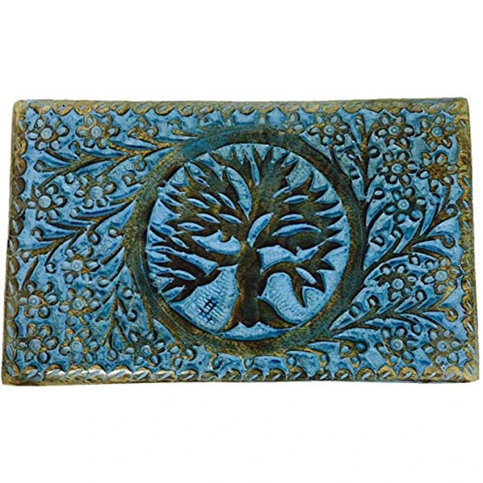 EARTHLY HOME Handmade Wood Keepsake Box Jewellery Organiser Unique Gift Ideas for Men & Women Decorative Multipurpose Travel Storage Box (8 x 5 x 2.5 inch- Blue) by EARTHLY HOME - Image 2