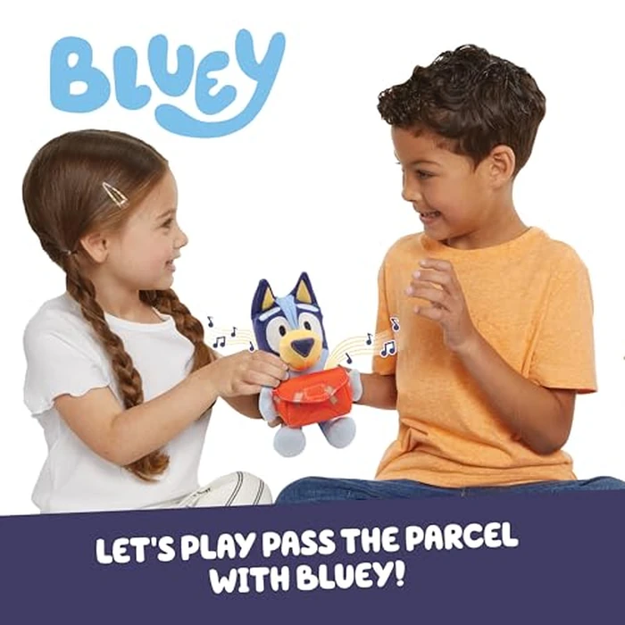 Bluey Pass The Parcel Musical Game, Soft Huggable 8" (20 cm) Plush. Three Interactive Games to Play, Incl. Hot Botato. Fun Family Game, Party Game and Preschool Game by Bluey - Image 2