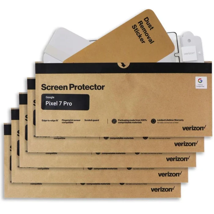 Belkin Verizon ScreenForce Pro Screen Protector for Google Pixel 7 Pro (5-Pack) - Clear by Belkin - Refurbished - Premium condition - US$8.28