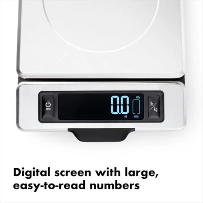 OXO Good Grips 11-Pound Stainless Steel Kitchen Scale with Pull-Out Display - Black by OXO - Image 2