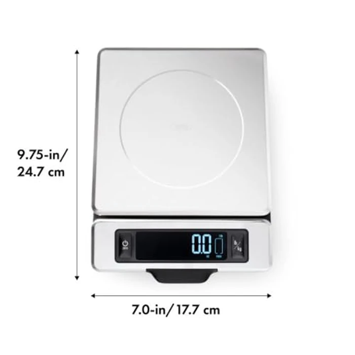 OXO Good Grips 11-Pound Stainless Steel Kitchen Scale with Pull-Out Display - Black by OXO - Image 6