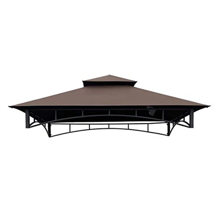 APEX GARDEN Replacement Canopy Top CAN ONLY FIT for Model #L-GG001PST-F 5' X 8' Brown Double Tiered Canopy Grill BBQ Gazebo (Top Only) (Brown) by APEX GARDEN - Image 2