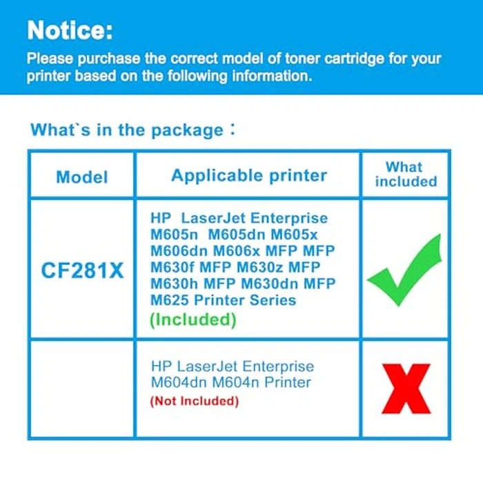 LCL Compatible Toner Cartridge for HP 81A CF281A 81X CF281X 25K (1-Pack, Black) for HP LaserJet Enterprise M605n M605dn M605x M606dn M606x MFP M630f M630z M630h M630dn M625 by LCL - Image 2
