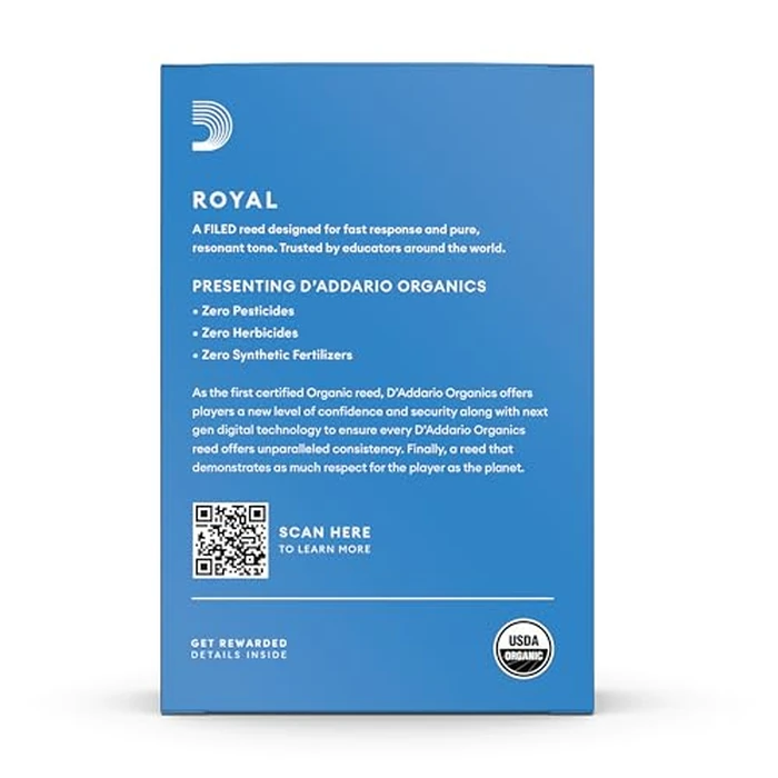 D'Addario Royal Organic Bb Clarinet Reeds, Strength 2.0, 10-Pack by D'Addario - Image 2