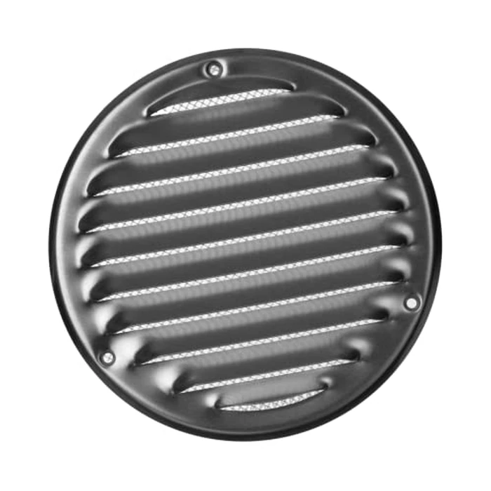Aluminium Ø 5 inch Round Steel Vent Cover with Insects Screen - Sidewall and Ceiling - Outside Dimensions: Ø 6.3'' by Europlast - Used - Very Good condition - US$13.24