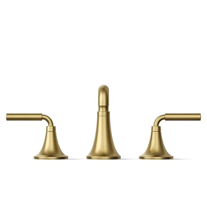 KOHLER K-27416-4-2MB Tone(TM) Widespread Bathroom Sink Faucet, 3-Hole, Widespread Bathroom Faucets with Two Lever Handles and Clicker Drain, 1.2 GPM, Vibrant Brushed Moderne Brass by Kohler - Image 9