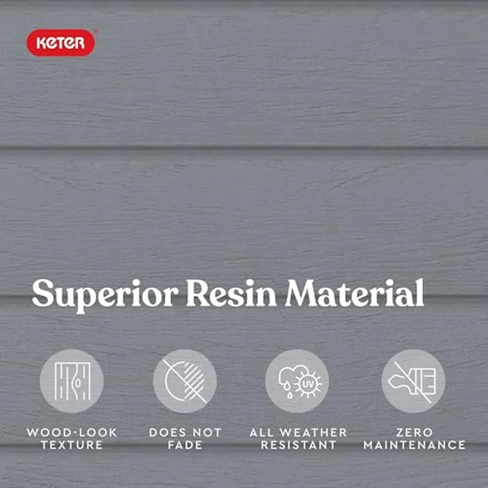 Keter Manor 4x6 Resin Outdoor Storage Shed Kit-Perfect to Store Patio Furniture, Garden Tools Bike Accessories, Beach Chairs and Lawn Mower, Grey & White by Keter - Image 5