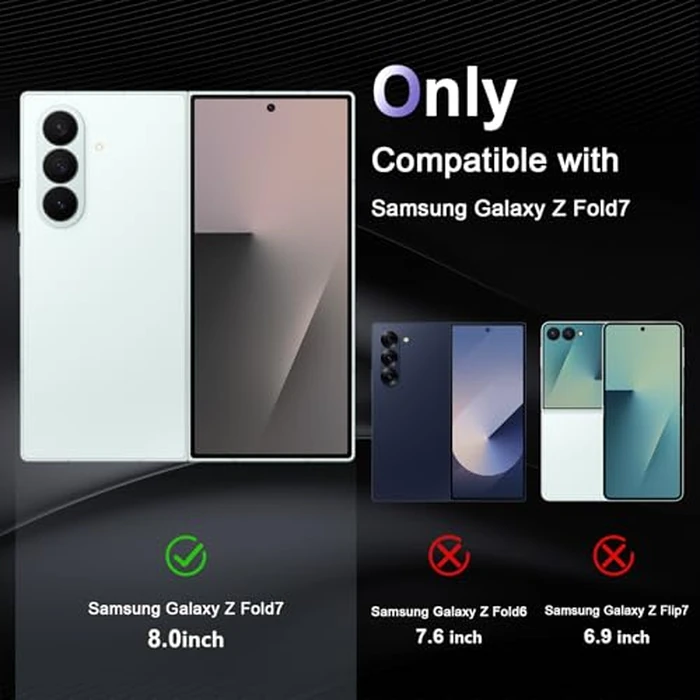 Liisooka Case for Samsung Galaxy Z Fold 7, Military Grade Drop Protection Clear Phone Case, Yellowing Resistant, Anti-Scratch Hard PC Back, Shockproof Hard Ultra-Thin Protective Cover, Transparent by Liisooka - Image 2