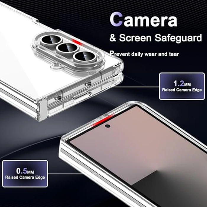 Liisooka Case for Samsung Galaxy Z Fold 7, Military Grade Drop Protection Clear Phone Case, Yellowing Resistant, Anti-Scratch Hard PC Back, Shockproof Hard Ultra-Thin Protective Cover, Transparent by Liisooka - Image 5
