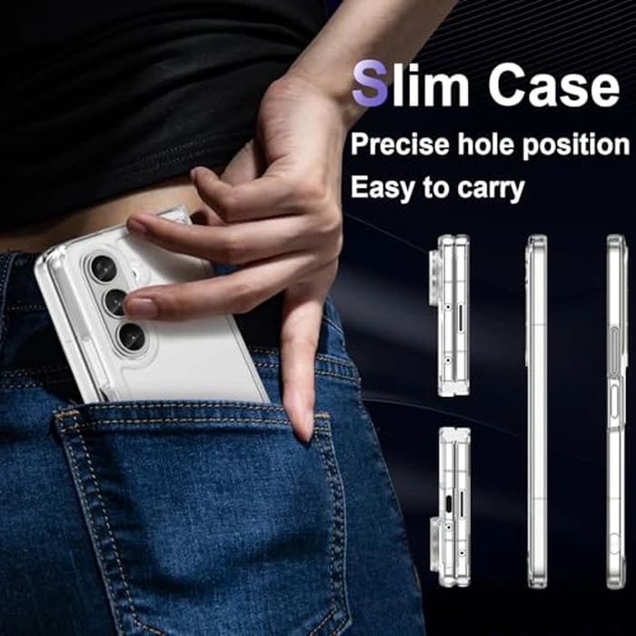 Liisooka Case for Samsung Galaxy Z Fold 7, Military Grade Drop Protection Clear Phone Case, Yellowing Resistant, Anti-Scratch Hard PC Back, Shockproof Hard Ultra-Thin Protective Cover, Transparent by Liisooka - Image 6