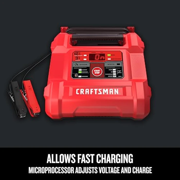 CRAFTSMAN 12A Car Battery Charger and Maintainer, 4-in-1 Solution, Battery Tester, for 6V/12V Power Sport, Automotive, and Marine Batteries, CMXCESM258 by CRAFTSMAN - Image 4