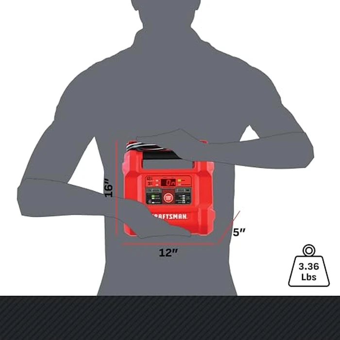 CRAFTSMAN 12A Car Battery Charger and Maintainer, 4-in-1 Solution, Battery Tester, for 6V/12V Power Sport, Automotive, and Marine Batteries, CMXCESM258 by CRAFTSMAN - Image 9