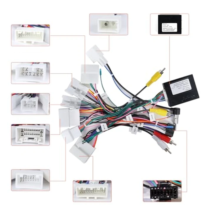 Radio Harness Adapter Wiring Harness with J-BL Canbus Compatible with Corolla Camry RAV4 4Runner Tundra Prado CHR Highlander, 16Pin Android ISO Stereo Connector Support OEM Camera, SWC by podofo - Image 6