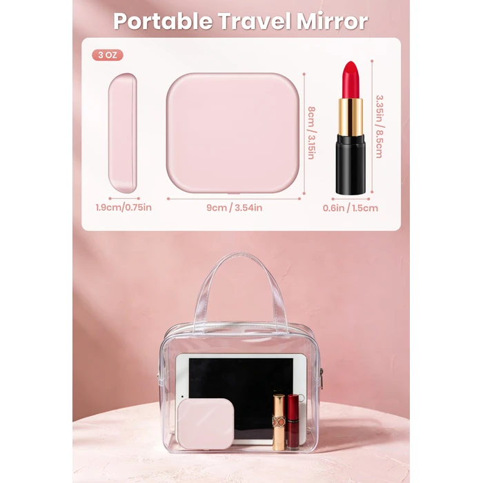 SisKokoro Magnifying Mirror with Light, Rechargeable 40X Compact Mirror with 3 Lighting Modes & Dimmable Brightness, Portable Travel Makeup Mirror with Light, Essentials for Travel, Pocket Purse Pink by SisKokoro - Image 7