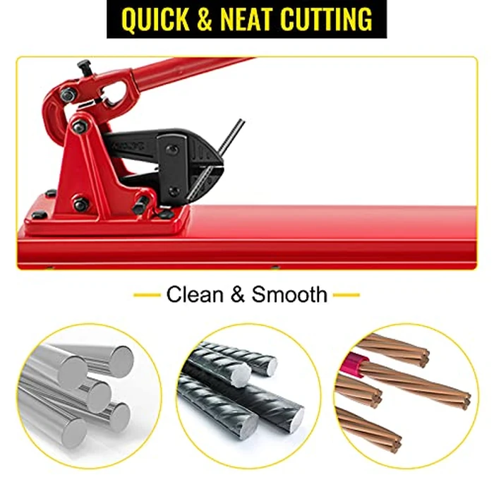 VEVOR Bench Swager Tool 24" Wire Rope Swaging Tool w/Crimper Cable Bolt Cutter Head Bench Crimper 1/16"-3/16" Aluminum/Copper Sleeves Bench Cable Alloy Steel Crimper Swager for1/2" Wire Rope Ferrules by VEVOR - Image 4