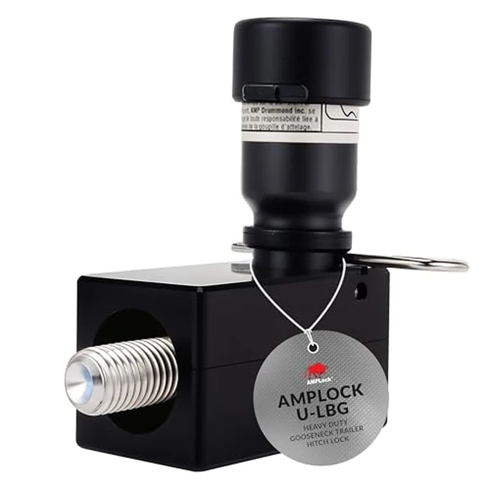 AMPLock - U-LBG Heavy Duty Unhitched Gooseneck Hitch Tube Lock - Utility Gooseneck Trailer Locks Keyed Alike, Patented Anti-Theft Trailer Hitch Locks with Keys and Push-and-Lock Cylinder System by AMPLock - Used - Like New condition