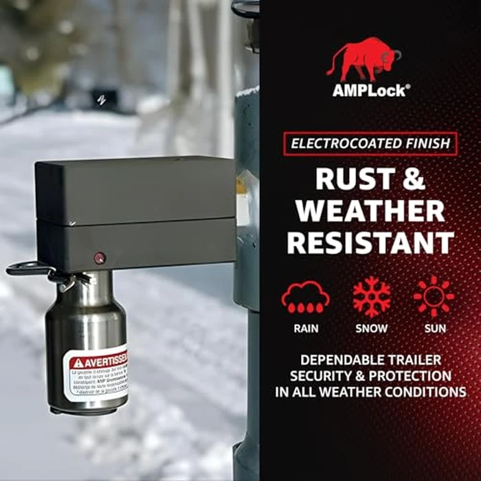 AMPLock - U-LBG Heavy Duty Unhitched Gooseneck Hitch Tube Lock - Utility Gooseneck Trailer Locks Keyed Alike, Patented Anti-Theft Trailer Hitch Locks with Keys and Push-and-Lock Cylinder System by AMPLock - Image 5