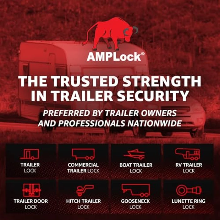 AMPLock - U-LBG Heavy Duty Unhitched Gooseneck Hitch Tube Lock - Utility Gooseneck Trailer Locks Keyed Alike, Patented Anti-Theft Trailer Hitch Locks with Keys and Push-and-Lock Cylinder System by AMPLock - Image 7